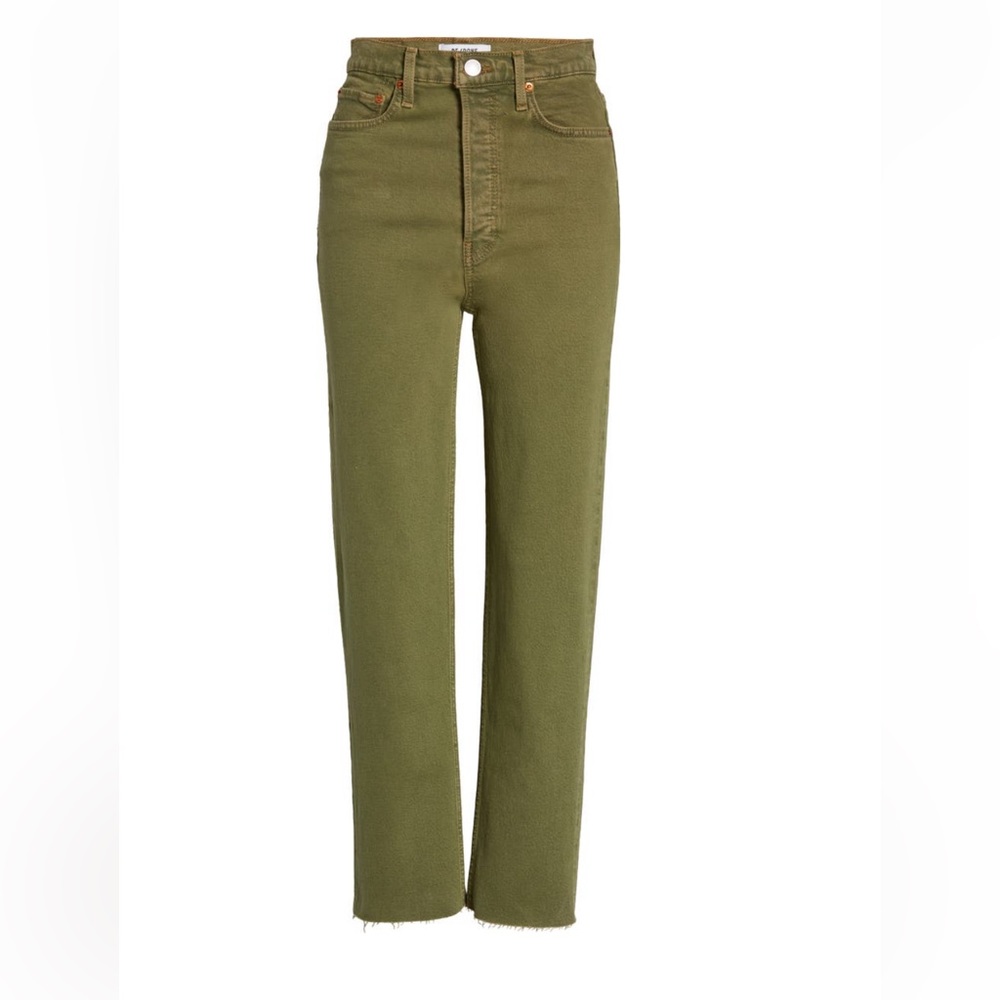 RE/DONE 70s Ultra High Rise Stove Pipe Jeans in Washed Sage - NWT - Sz 25 - Picture 6 of 11